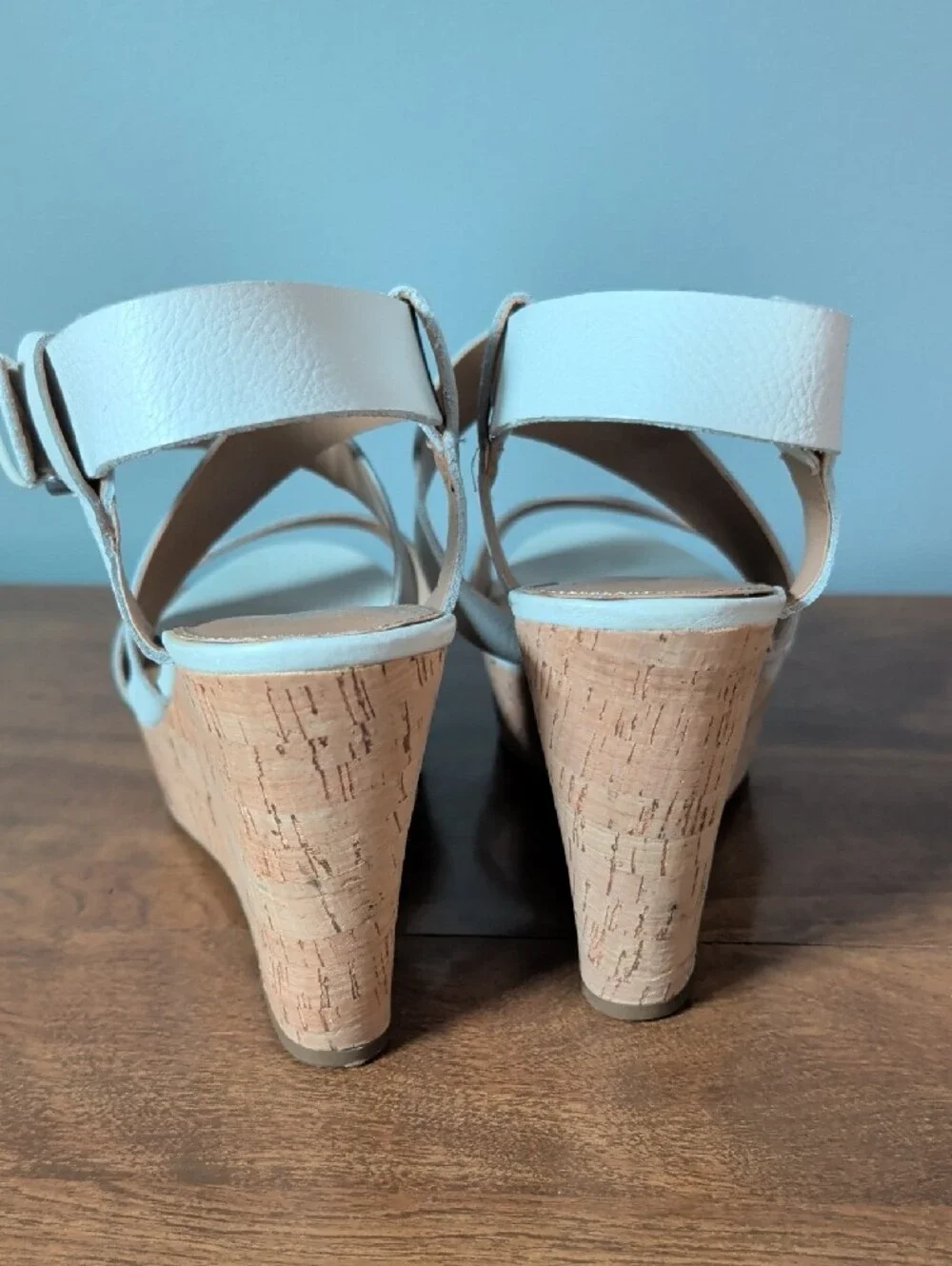 Franco Sarto White Cork Wedge Espadrilles